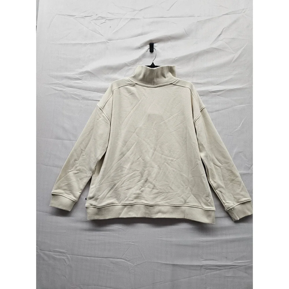 Eddie‎ Bauer Womens XL Quarter Zip Pullover Cream Sweatshirt EB011688 New